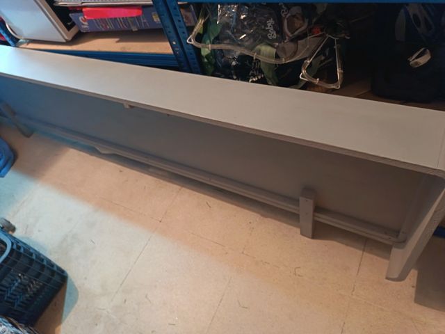 Cabecero madera maciza cama doble gris