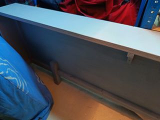 Cabecero madera maciza cama doble gris
