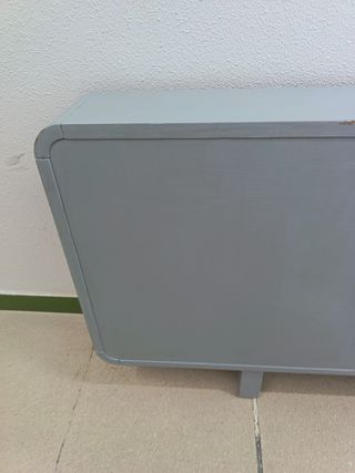 Cabecero madera maciza cama doble gris