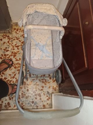 Carrito Muñecas martin- Gris con dos lazos lateral