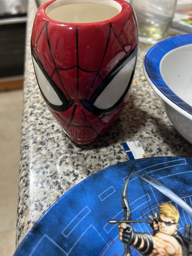 Tazas Spiderman platos
