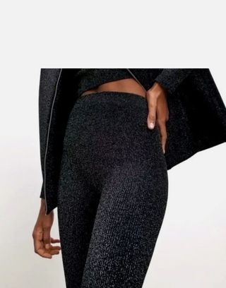 Conjunto Zara brillo negro nuevo sin etiquetas