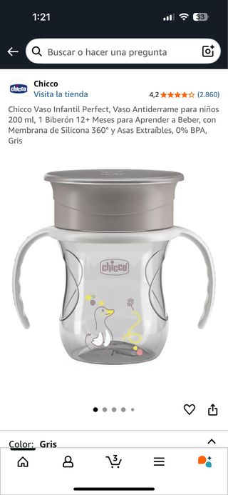 Vaso Chicco Perfect Antiderrame 200ml