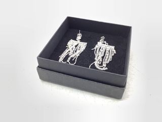 pendientes plata 925mm con piedra con circonita