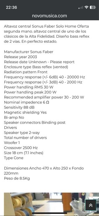 Sonus Faber Home Cinema - Altavoz central