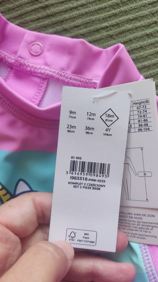 Camiseta UV niña 18m Unicornio