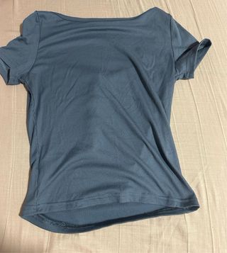 Top gris - Cuello redondo