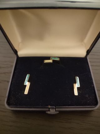 Conjunto joya plata turquesa