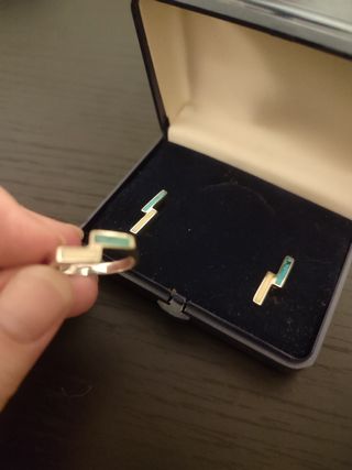 Conjunto joya plata turquesa