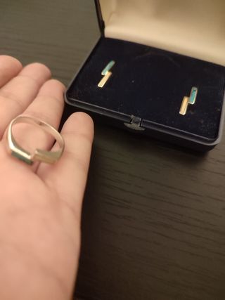 Conjunto joya plata turquesa