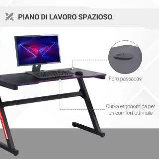 Scrivania Gaming Moderna per Camera o Ufficio con 
