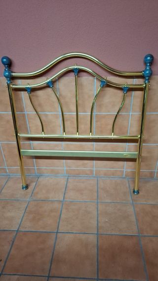 Cabecero cama metal dorado-verde 120cm