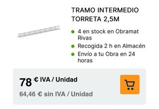 Tramo intermedio torreta 2,5m