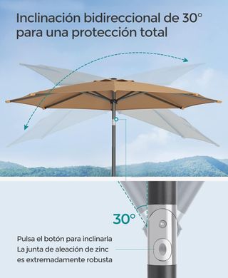 Sombrilla de jardín de 300cm - Songmics