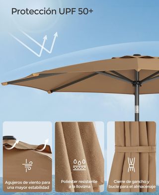 Sombrilla de jardín de 300cm - Songmics