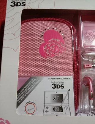 NUEVO. Kit Funda+Accesorios My Pink Heart 3DS 