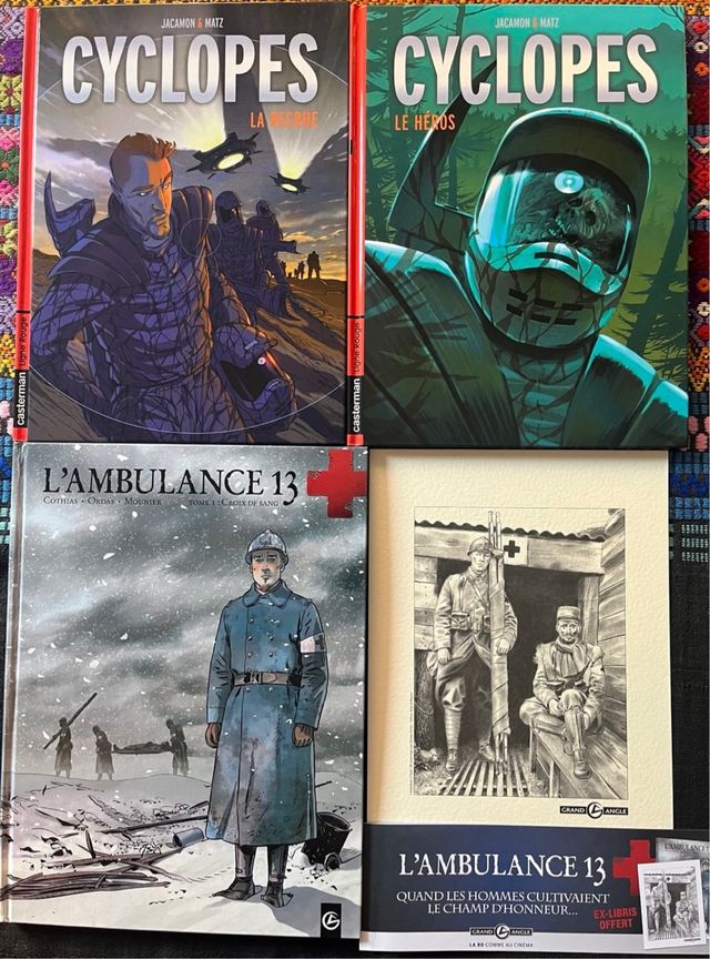 Lote 3 libros BD. “L’ambulance 13” y “Cyclops”