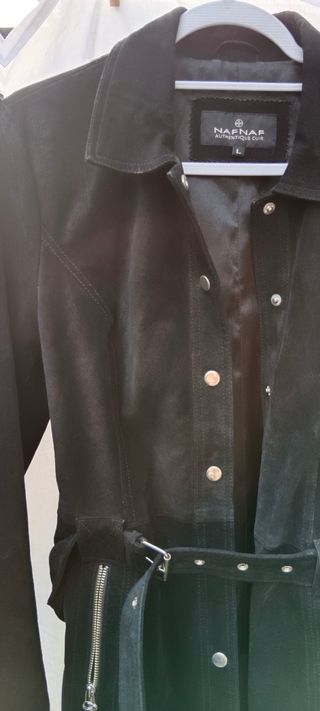 Chaqueta Naf Naf ante negra - Talla L