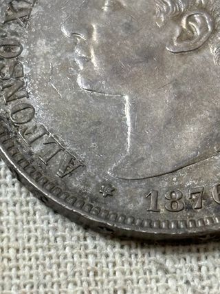 5 PESETAS DE ALFONSO XII,1876,DEM