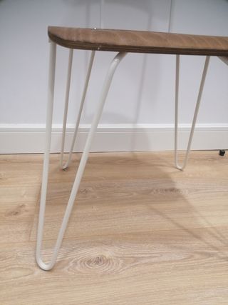 Silla escolar madera metal blanca