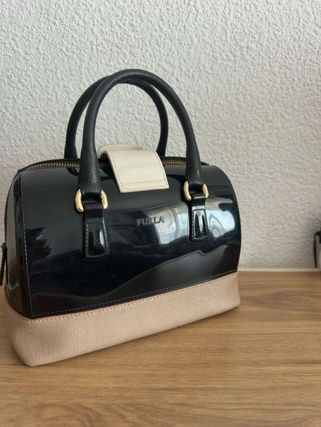 Borsa Furla nera beige