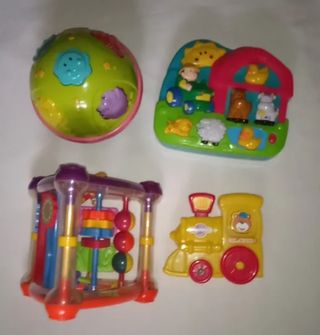 Juguetes bebé: Tren, cubo, granja, bola