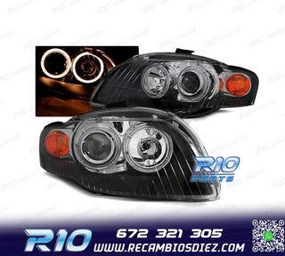 FAROS OJOS ANGEL PARA AUDI A4 B7 04-08 FONDO NEGRO