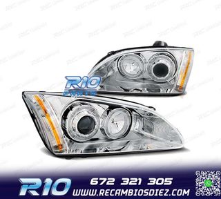 FAROS OJOS ANGEL PARA FORD FOCUS II 04-08 CROMADOS H1 H7