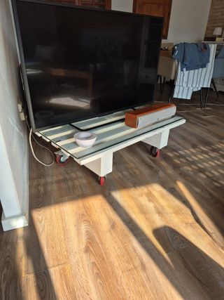 Mesa palet cristal - blanca