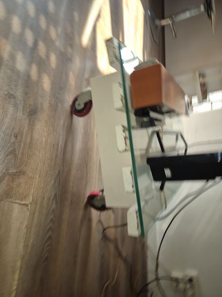 Mesa palet cristal - blanca