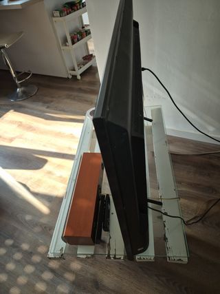 Mesa palet cristal - blanca