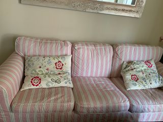 Sofá EKTORP Ikea 3 plazas - Rosa y blanco