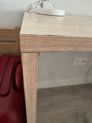 Mesa escritorio Skat blanco y roble 139x93x75cm