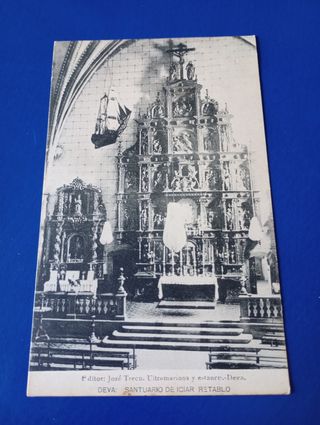 Postal antigua Santuario Itziar, Retablo Deba