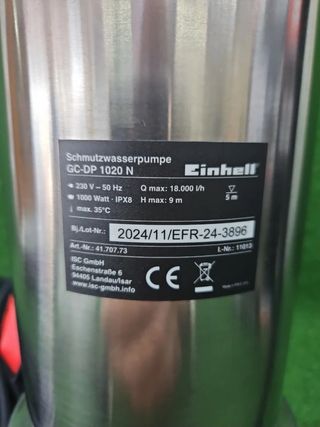 Bomba Einhell GC-DP 1020N aguas residuales