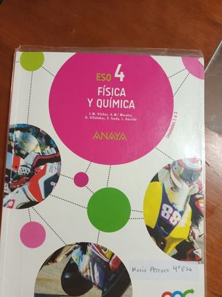 física y química de anaya de cuarto de la eso