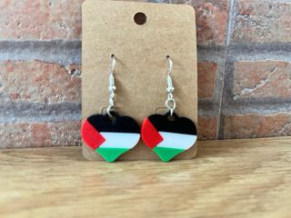 Pendientes bandera Palestina corazón 