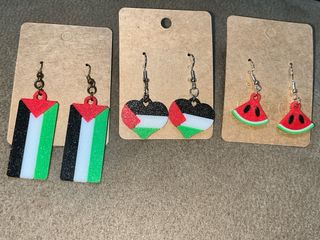 Pendientes bandera Palestina corazón 