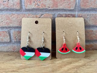 Pendientes bandera Palestina corazón 