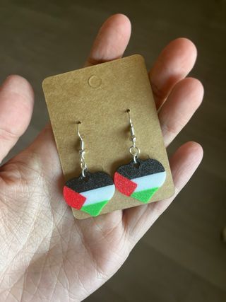 Pendientes bandera Palestina corazón 