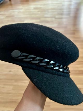 Gorra negra lana - cadena