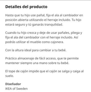 Cómoda cambiador bebé - blanco