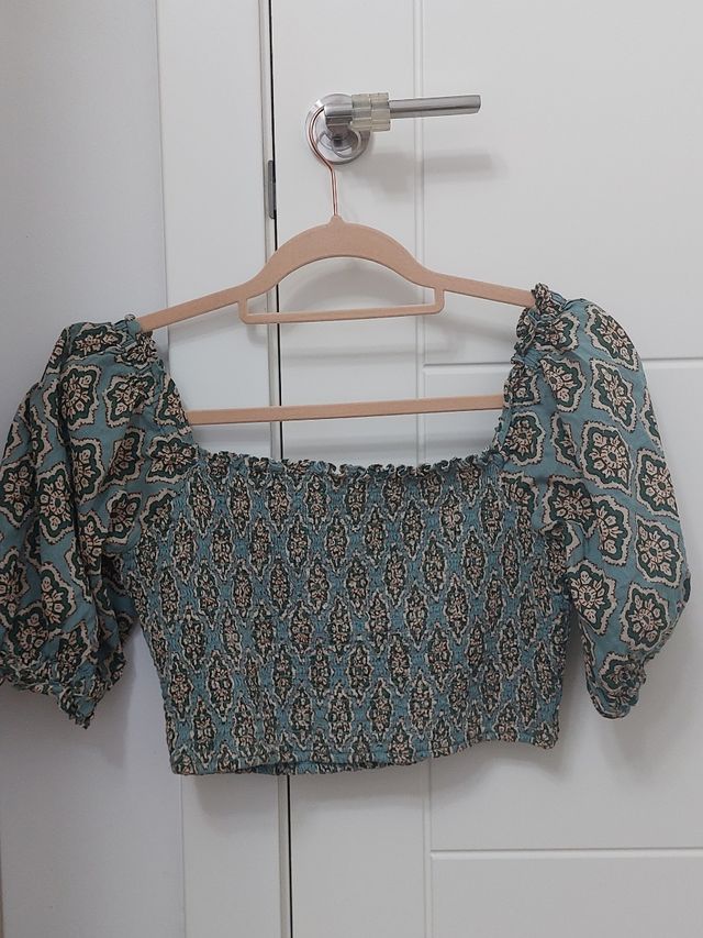 Top Zara - Verde y Azul