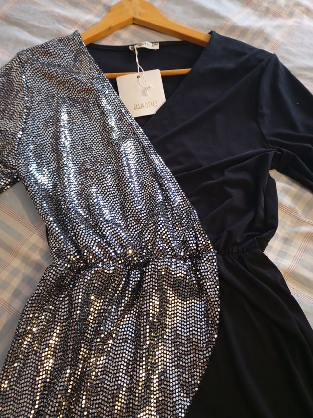 Vestido fiesta brillo talla 40-42