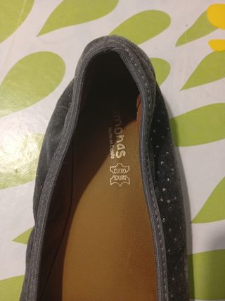 Bailarinas terciopelo gris plata 36