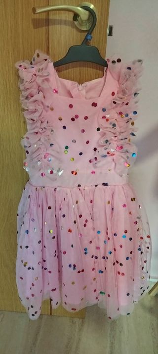 Vestido niña puntos multicolor