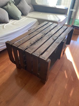 Mesa centro rústica madera artesanal