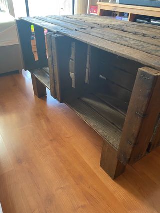 Mesa centro rústica madera artesanal