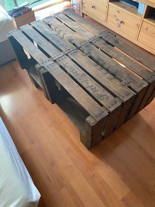 Mesa centro rústica madera artesanal