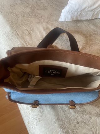 Bolso bandolera Zara denim-piel